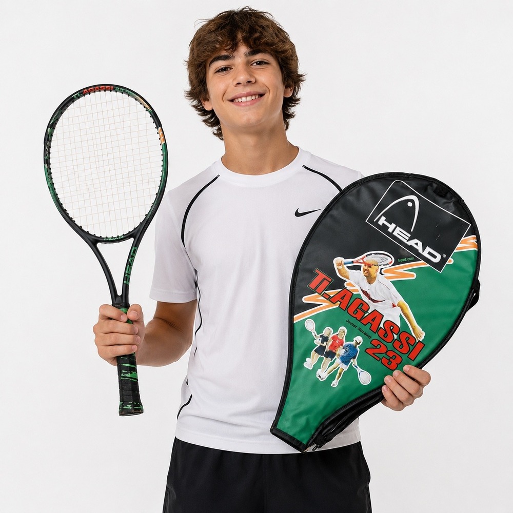 HEAD Ti Agassi 23 Junior Tennis Racquet Andre Agassi Cover Youth Vintage